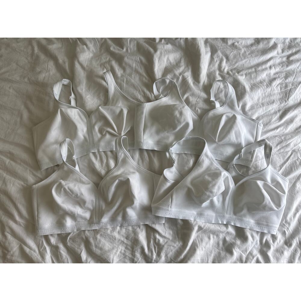 LOT of 4 Cacique Bras White T Shirt  44DDD Unlined Full Coverage No Wire